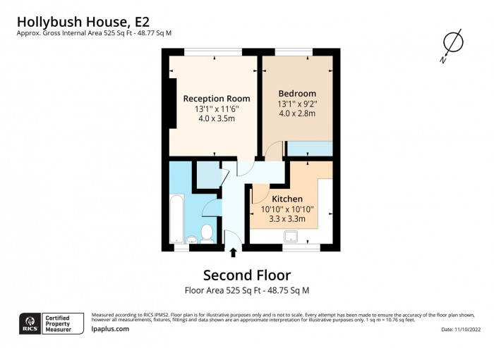 Floorplan for Flat 54, Hollybush House, E2