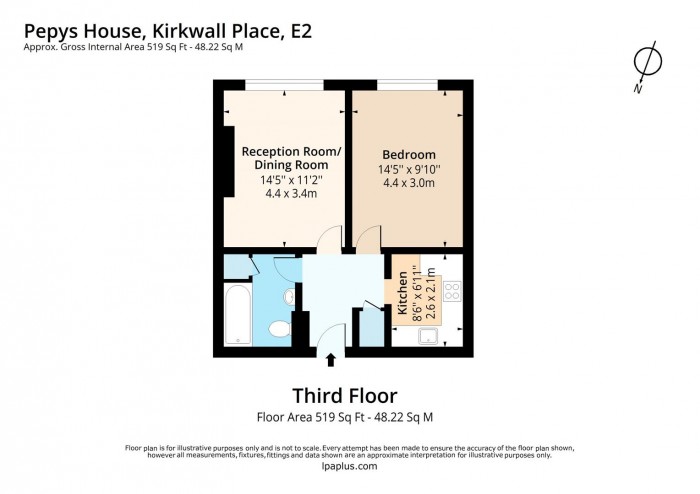 Floorplan for Flat 31, Pepys House, E2