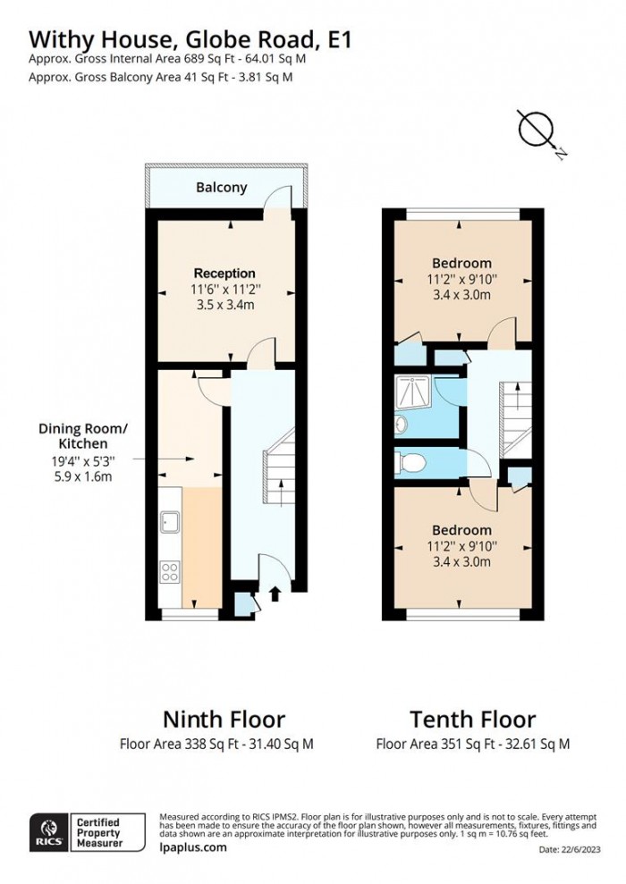 Floorplan for 75 Withy House, E1