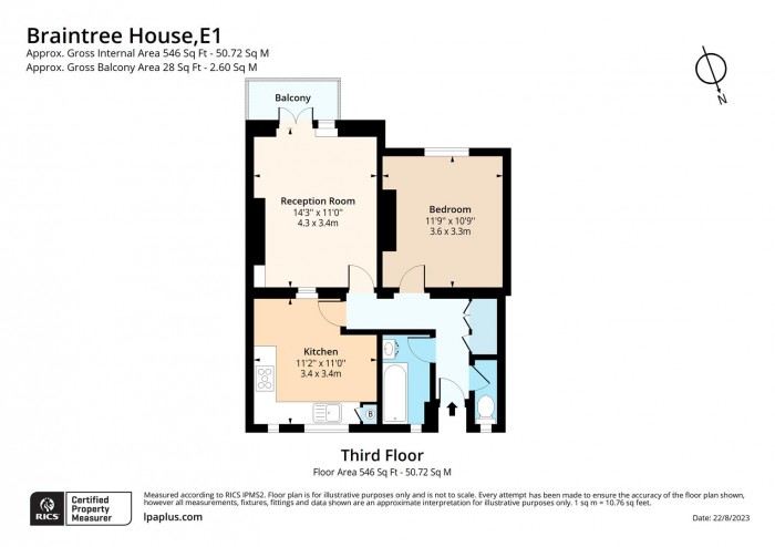 Floorplan for 17 Braintree House, E1
