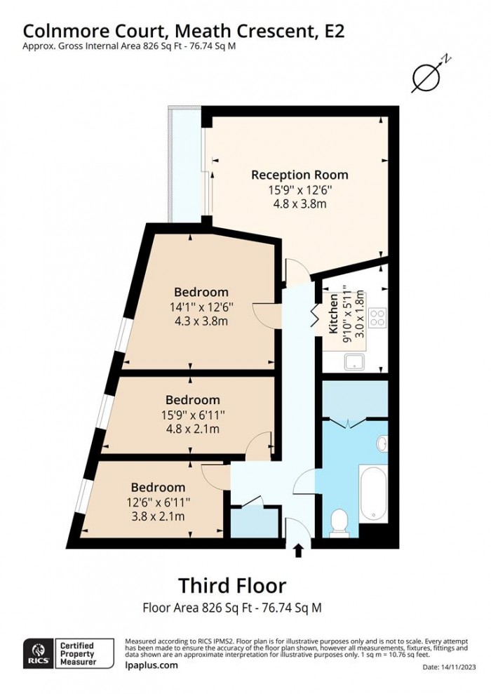 Floorplan for Flat 266, E2