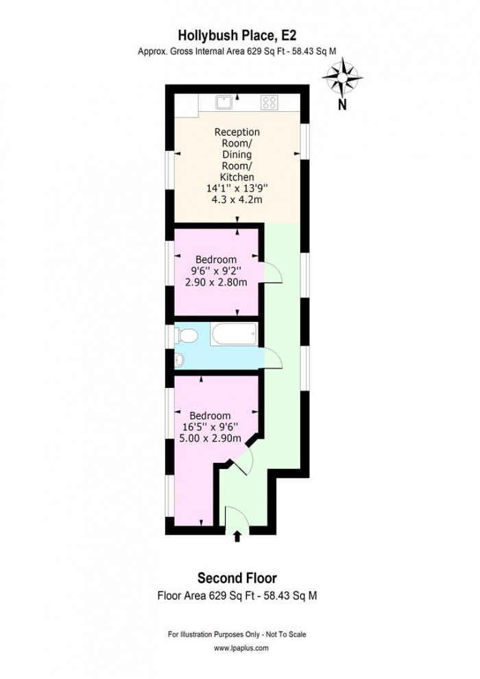 Floorplan for Flat 4, 1 - 4, E2