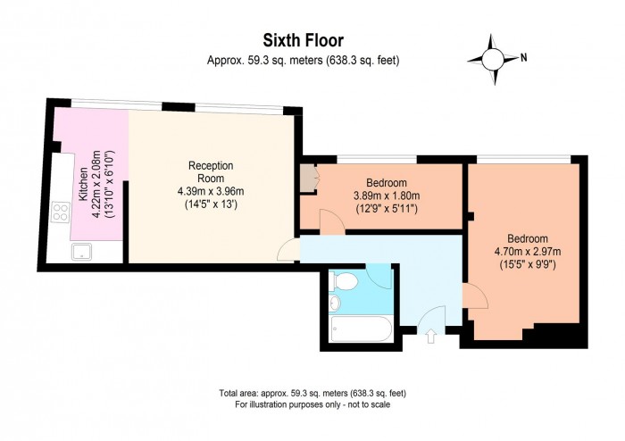Floorplan for 613 City View House, E2