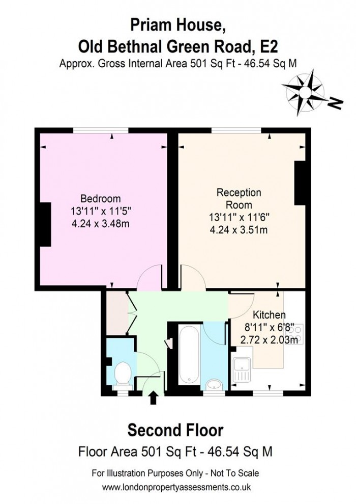 Floorplan for 26 Priam House, E2