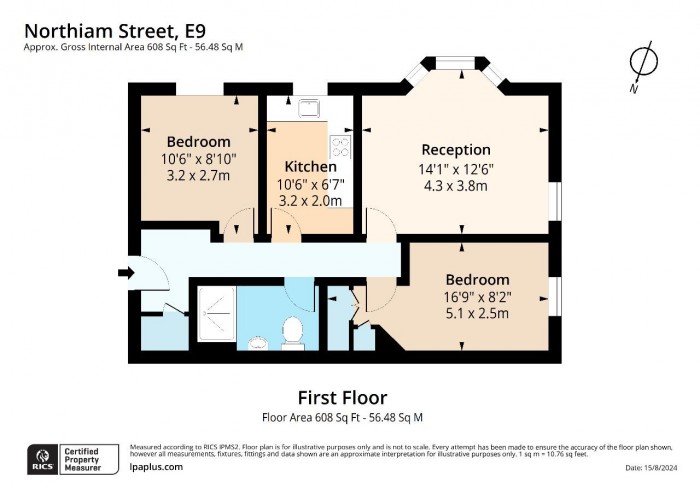 Floorplan for Flat D, 10, E9