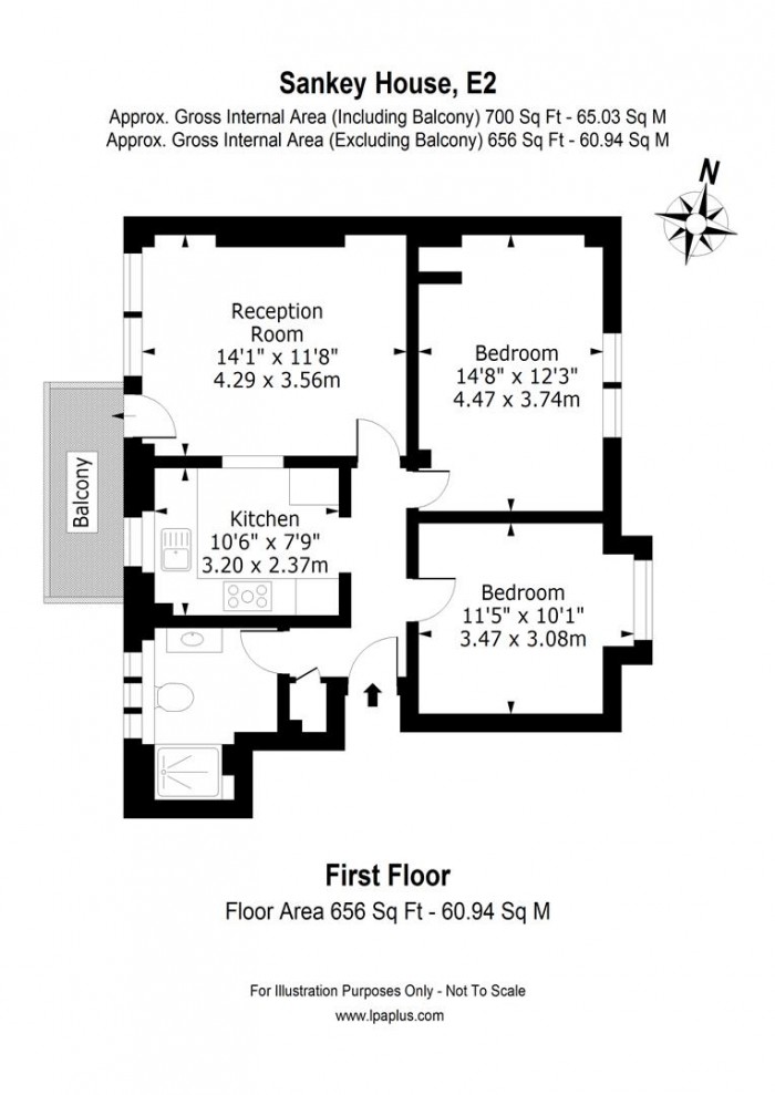 Floorplan for 14, Sankey House, E2
