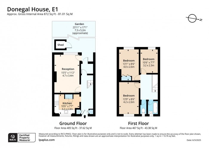 Floorplan for 8 Donegal House, E1