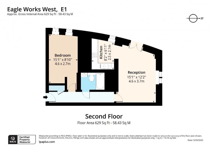 Floorplan for Flat 38, 56, Eagle Works West, E1