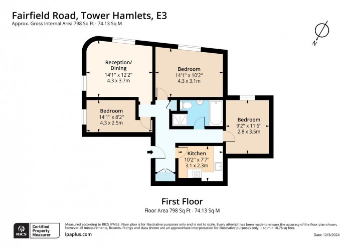 Floorplan for Apartment 2, 51, E3