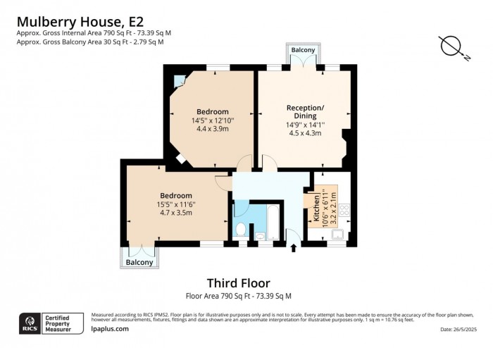 Floorplan for 33, Mulberry House, E2