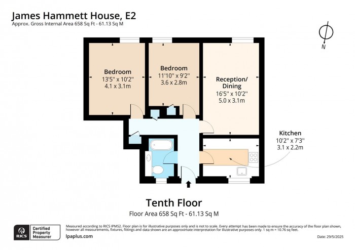 Floorplan for 109 James Hammett House, E2