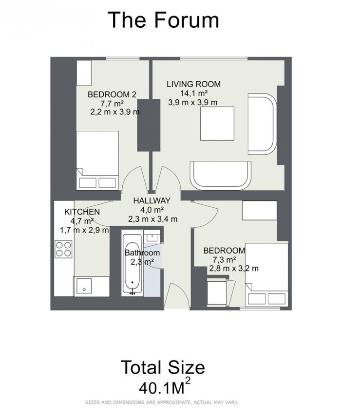Floorplan for 70 The Forum, E2