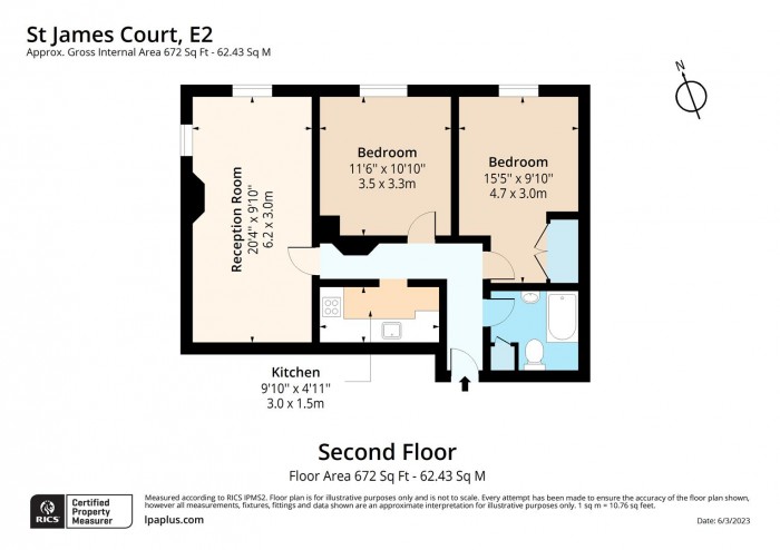 Floorplan for 15 St James Court, E2
