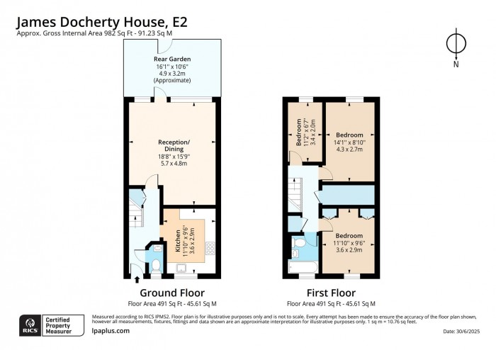 Floorplan for Flat 11, James Docherty House, E2