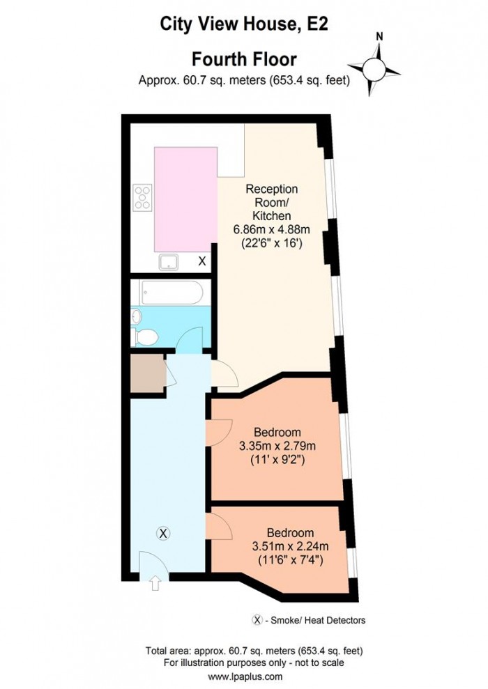 Floorplan for 411 City View House, E2