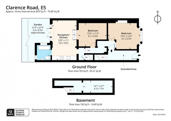 Floorplan for Ground Floor Flat, 97, E5