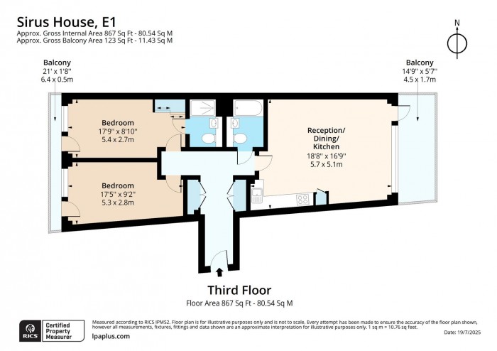 Floorplan for Flat 304, 11, Sirus House, E1