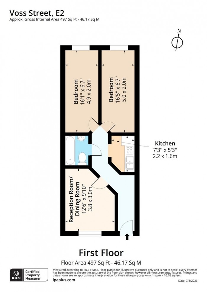 Floorplan for Flat A, 73, E2
