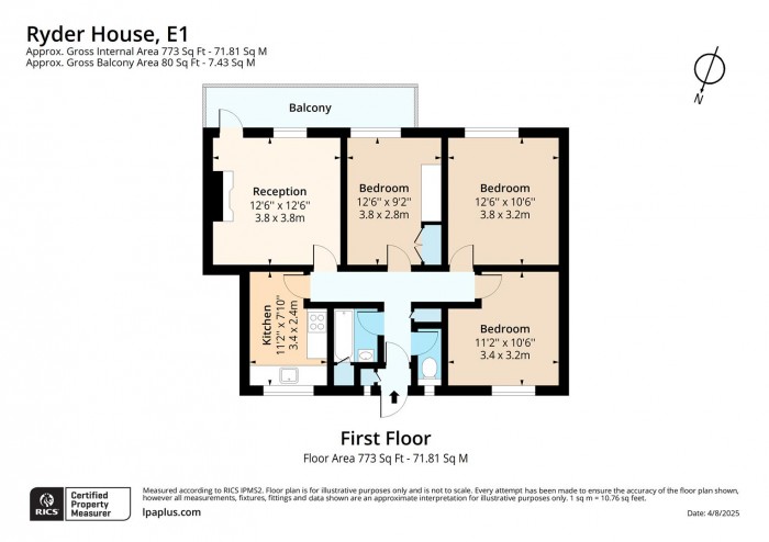 Floorplan for Flat 7, Ryder House, E1
