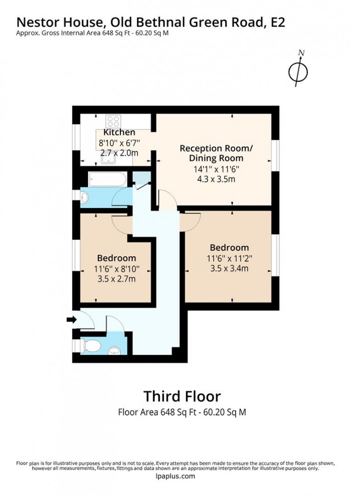 Floorplan for 16 Nestor House, E2