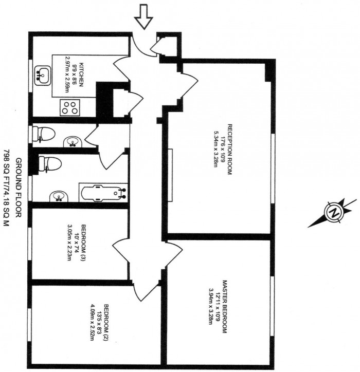 Floorplan for Flat 1, E3