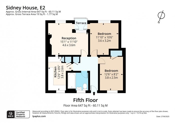 Floorplan for Flat 66, Sidney House, E2