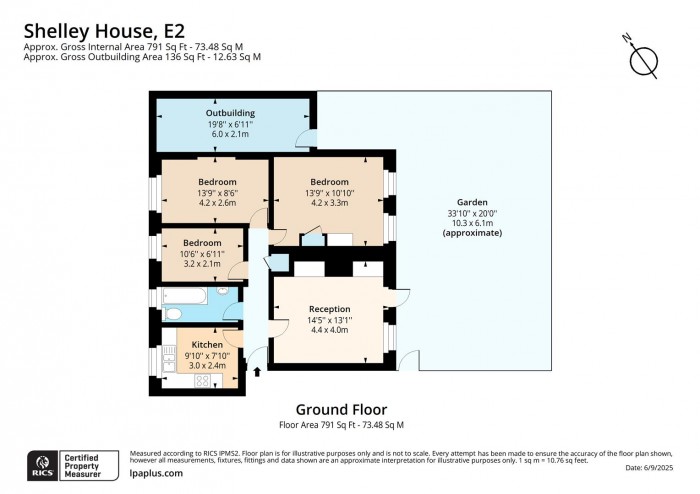 Floorplan for Flat 10, Shelley House, E2