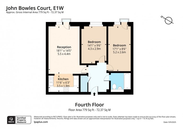 Floorplan for Flat 25, 69, John Bowles Court, E1W