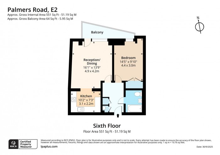 Floorplan for Flat 41, 46, E2