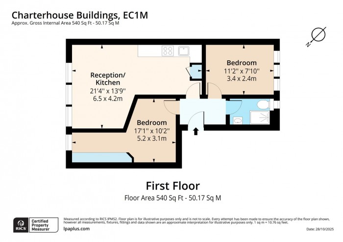 Floorplan for Flat 3, EC1M