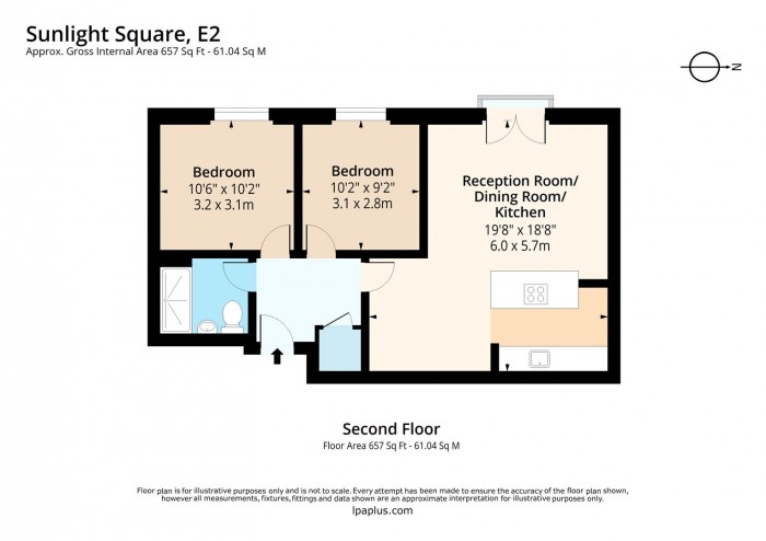 Floorplan for Flat 15, E2