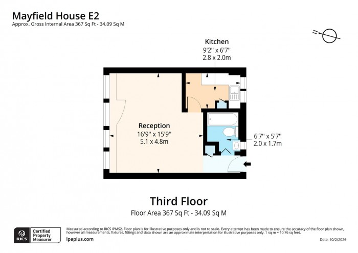 Floorplan for Flat 30, Mayfield House, E2