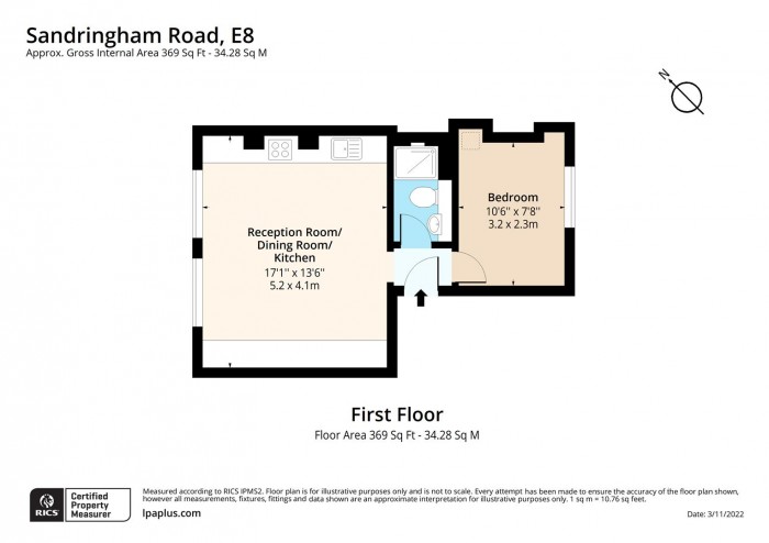 Floorplan for Flat A, 174, E8