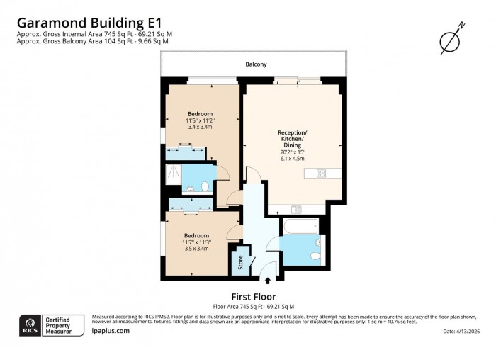Floorplan for 3 Garamond Building, E1