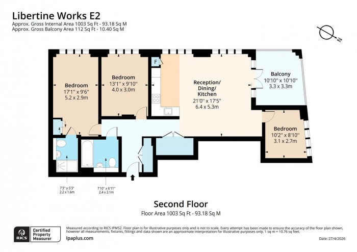 Floorplan for 201, Libertine Works, E2