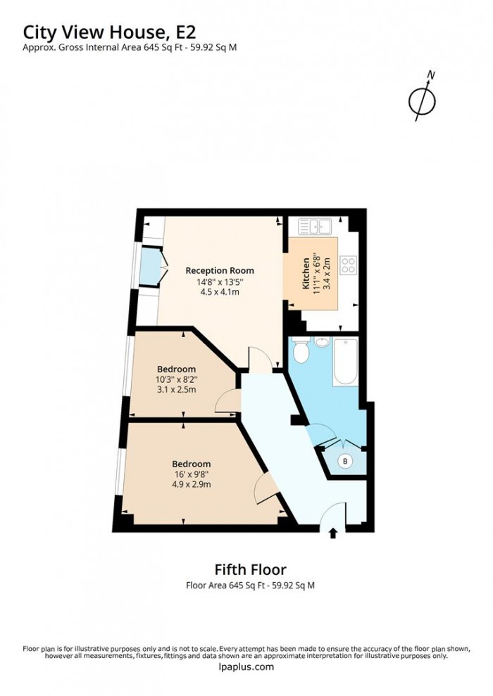 Floorplan for 506 City View House, E2