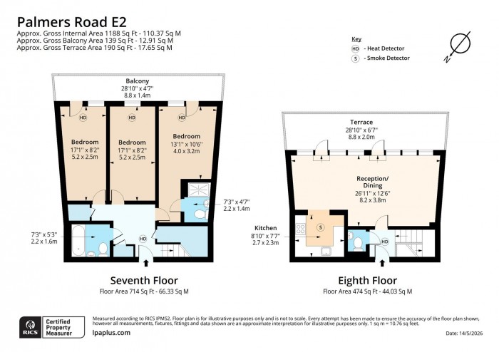 Floorplan for Flat 61, E2