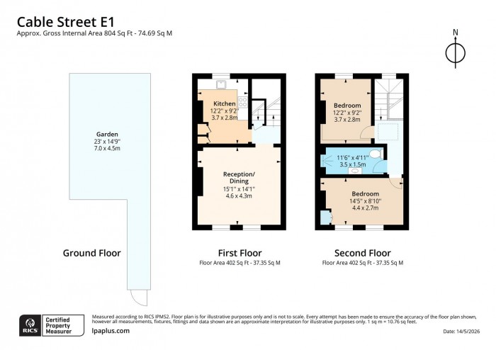 Floorplan for Flat 2, 210, E1