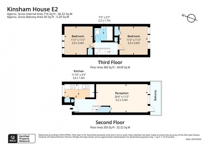 Floorplan for 20 Kinsham House, E2