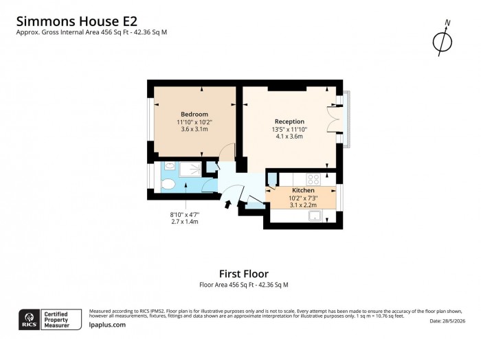 Floorplan for Flat 11, Simmons House, E2