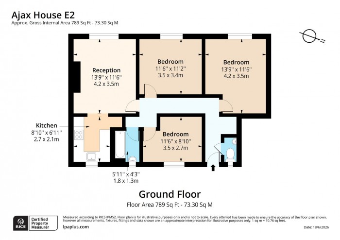 Floorplan for Flat 7, Ajax House, E2