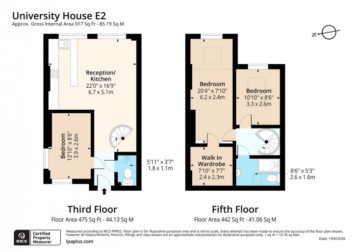 Floorplan for Flat 18, University House, E2