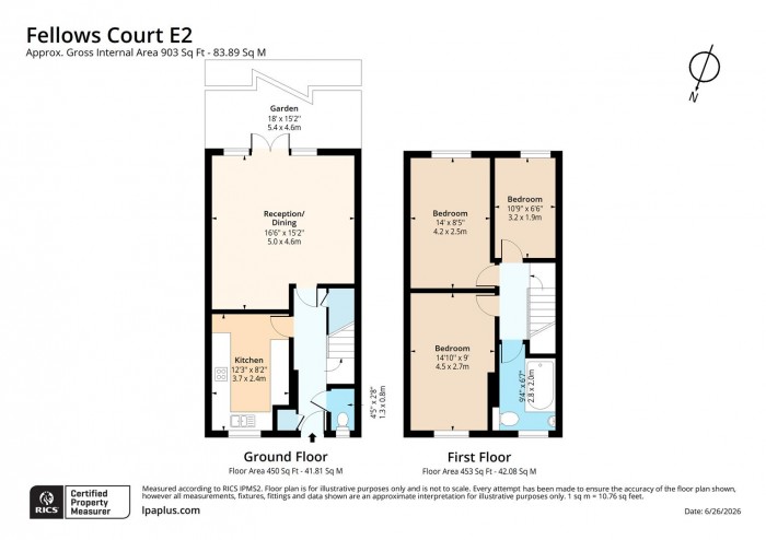 Floorplan for Flat 278, Fellows Court, E2