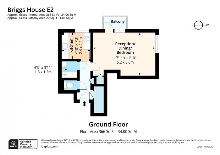 Floorplan for Flat 4, Briggs House, E2