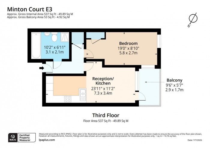 Floorplan for Flat 18, Minton Court, E3