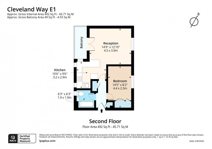 Floorplan for Flat 4, 28, E1